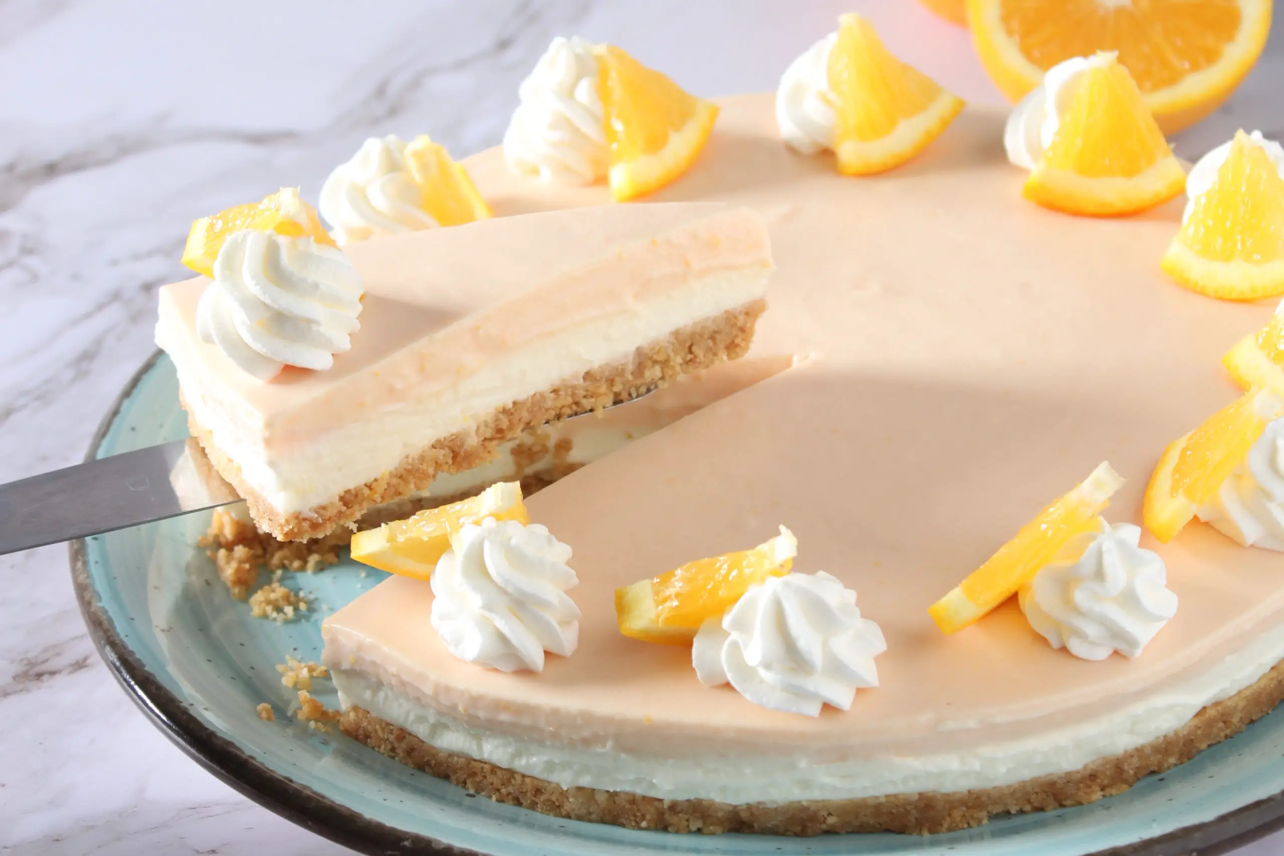 Cheesecake senza cottura all'arancia