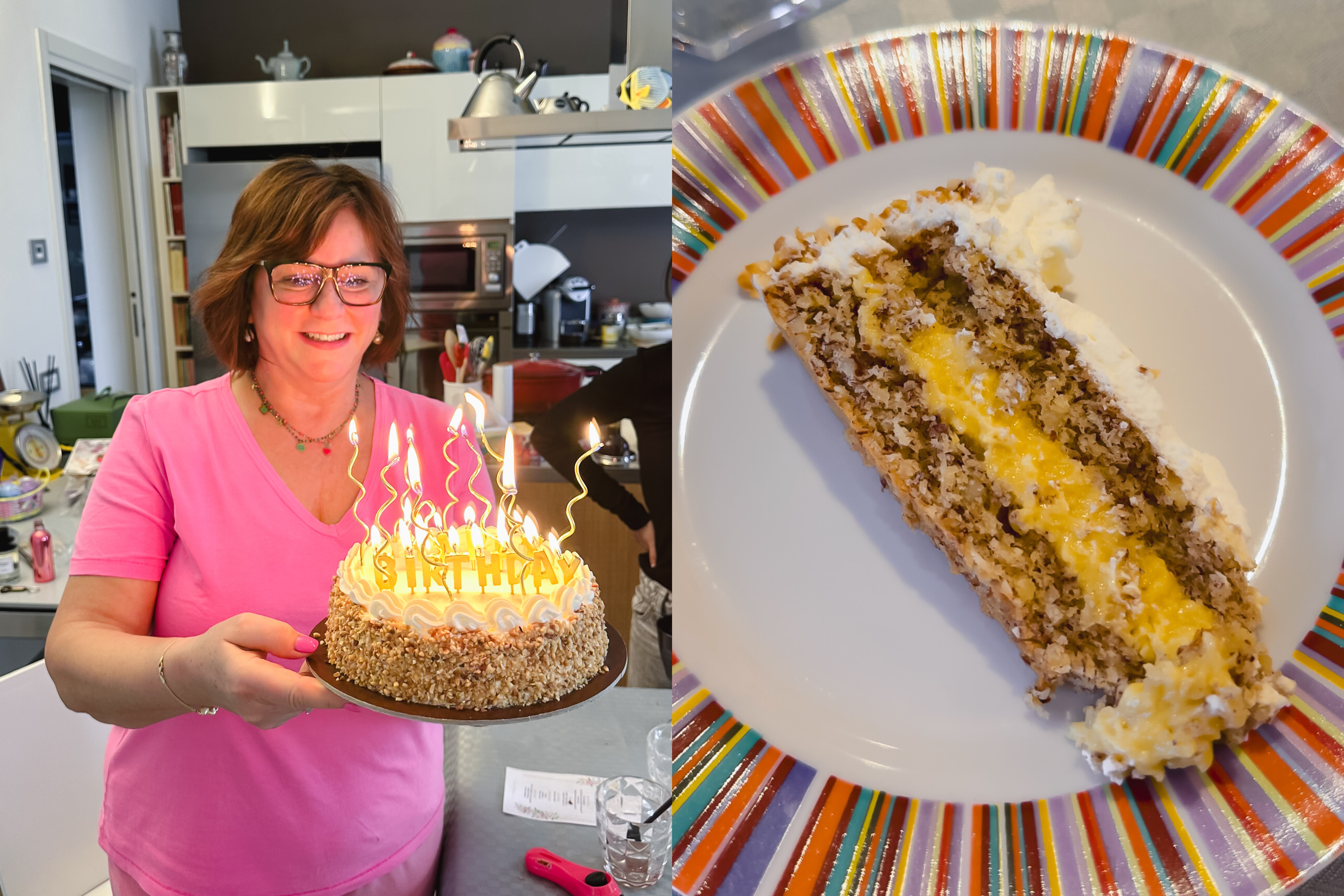 Torta alle mandorle con crema allo zabaione